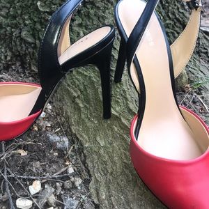 LADIES RED/BLACK EXPRESS HEEL